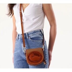 Dooney & Bourke All Weather Leather 2 Pebble Mini Saddle Crossbody Bag Brown